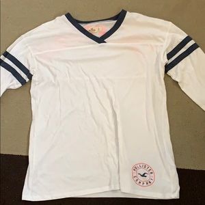 White Longsleeve Crew T from Hollister S